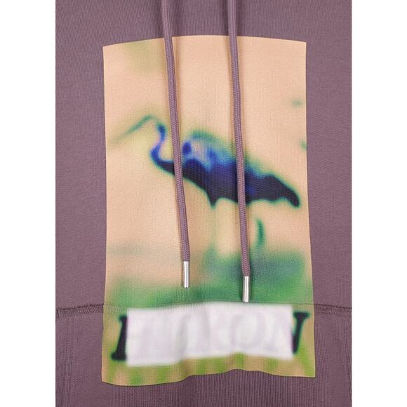 Heron Preston Men's Censored Graphic Logo Hoodie Cotton Grey Yellow Medium NWT - Picture 3 of 8